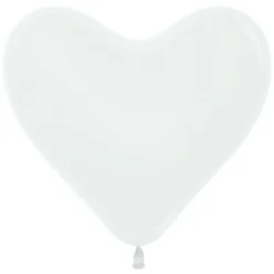 Ballonger, hjärta vit 6 st
