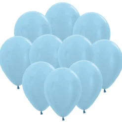 Ballonger, satin blå 10 st