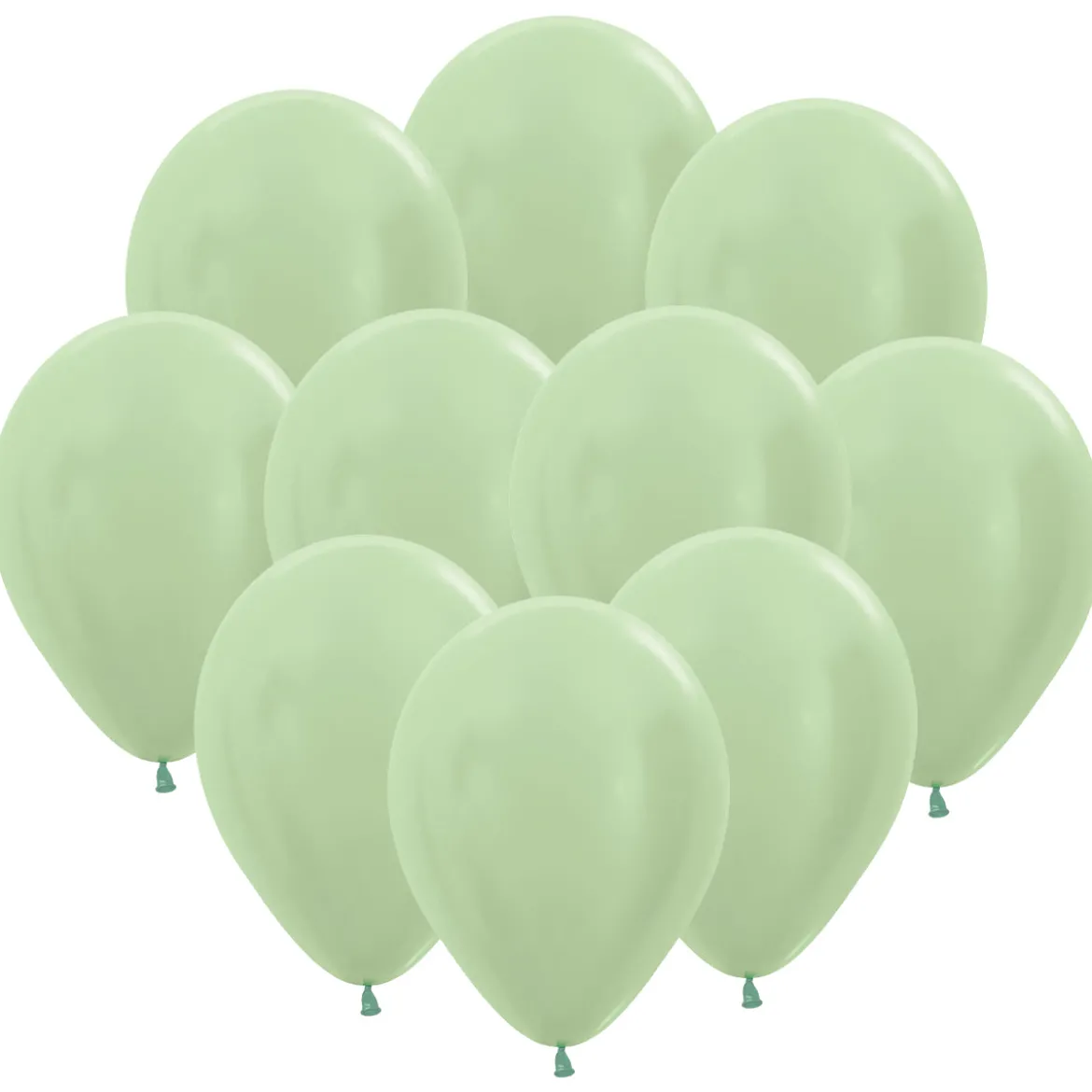 Ballonger, satin grön 10 st