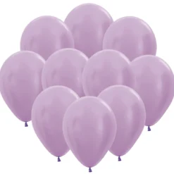 Ballonger, satin lila 10 st