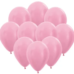 Ballonger, satin rosa 10 st