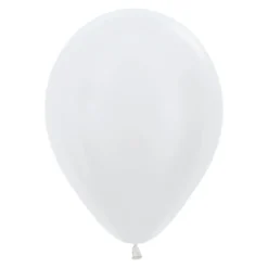 Ballonger, satin vit 10 st
