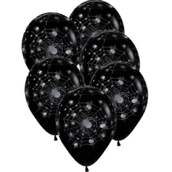 Ballonger, spindlar svarta 6 st