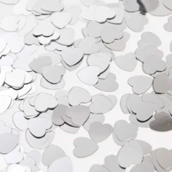 Bordskonfetti, hjärtan silver 14 g