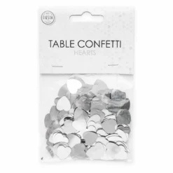 Bordskonfetti, hjärtan silver 14 g