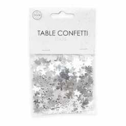 Bordskonfetti, stjärnor silver 14 g
