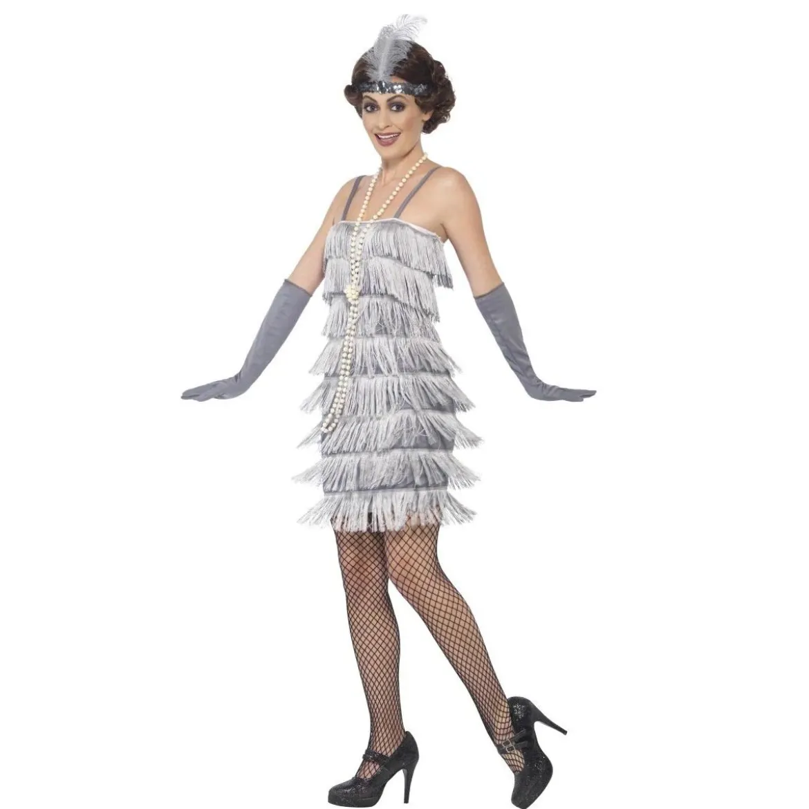 Charlestonklänning flapper silver