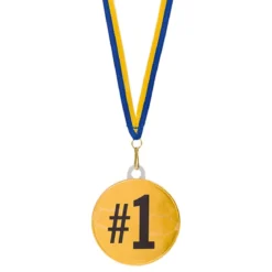 Chokladmedalj, blågult band "#1" 23 g