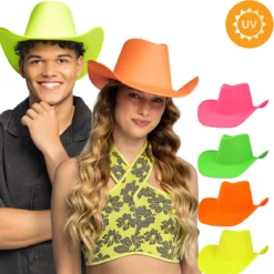 Cowboyhatt, neon gul