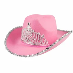 Cowboyhatt, tiara och glitter rosa