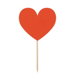 Cupcake toppers, hjärtan röda 6 st