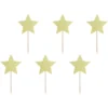 Cupcake toppers, stjärnor guld 6 st