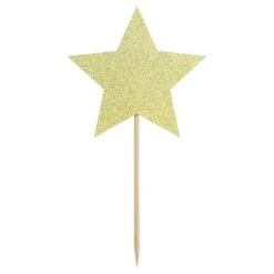 Cupcake toppers, stjärnor guld 6 st