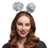 Diadem, pompom silver