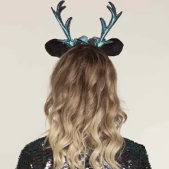 Diadem, renhorn svartglitter