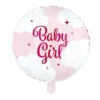 Folieballong, baby girl rosa 46 cm