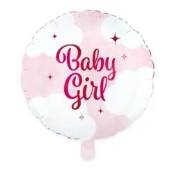 Folieballong, baby girl rosa 46 cm