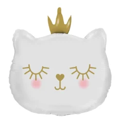 Folieballong, cat princess white 66 cm