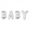 Folieballong, girlang BABY silver