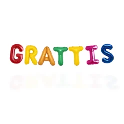 Folieballong, girlang grattis multi color 35 cm