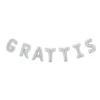 Folieballong, girlang grattis silver