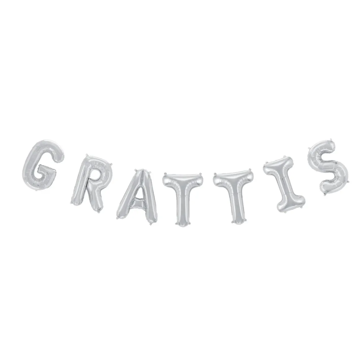 Folieballong, girlang grattis silver