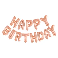 Folieballong, girlang happy birthday rosé