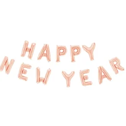 Folieballong, girlang happy new year rosé guld