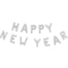 Folieballong, girlang happy new year silver