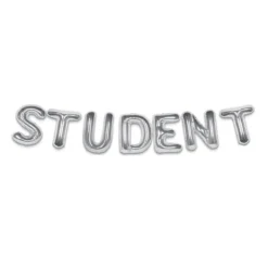 Folieballong, girlang student silver 35 cm