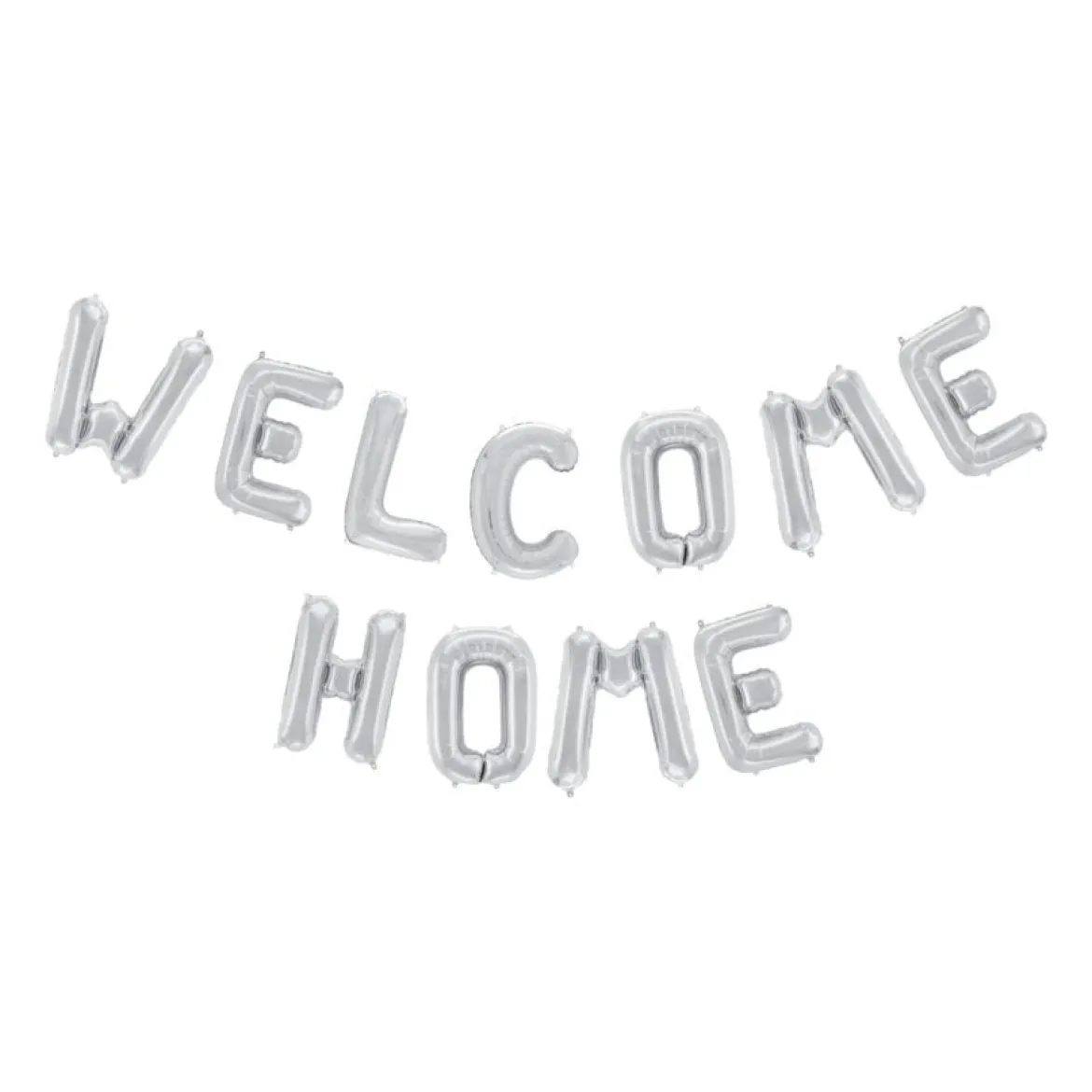 Folieballong, girlang welcome home silver