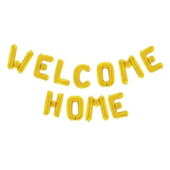 Folieballong, girlang welcome home guld
