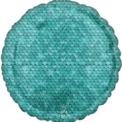 Folieballong, glitter blå paljetter 43 cm
