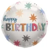 Folieballong, happy birthday starburst 45 cm