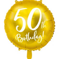 Folieballong, happy birthday 50th 45 cm