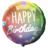 Folieballong, happy birthday dots multi colors 45 cm