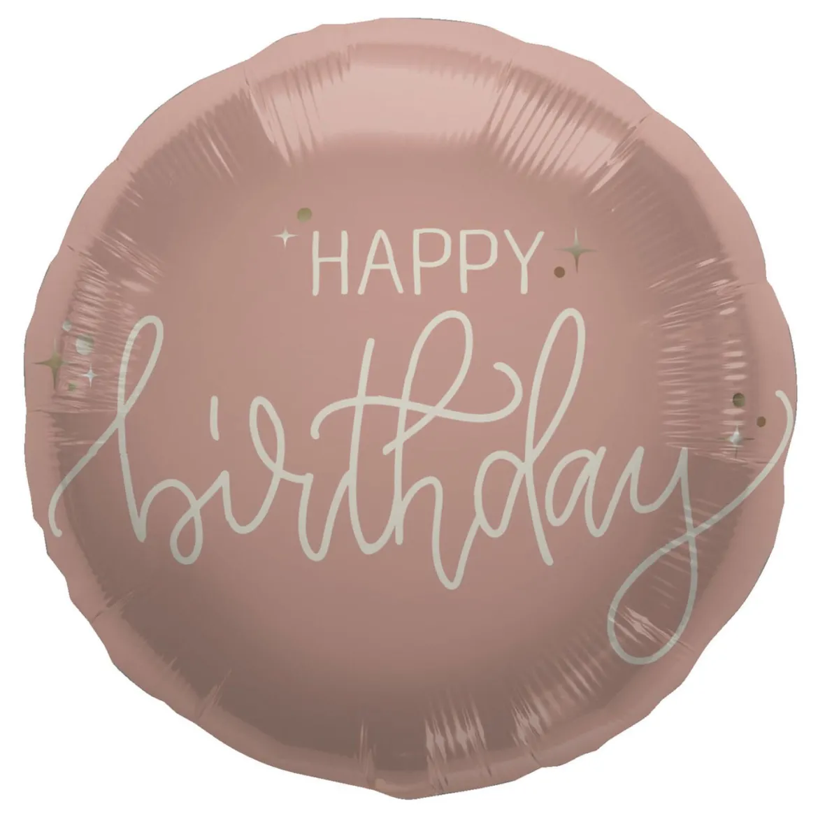 Folieballong, happy birthday crème rose 45 cm