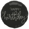 Folieballong, happy birthday crème noir 45 cm