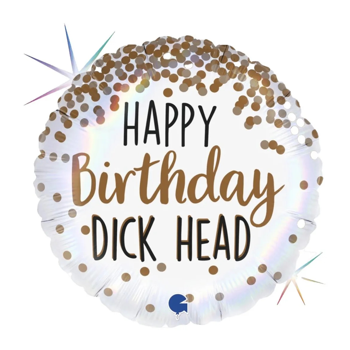 Folieballong, Happy Birthday Dick Head 45 cm