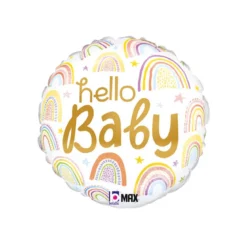 Folieballong, hello baby rainbow 46 cm