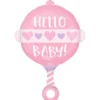 Folieballong, hello baby rosa 60x43 cm