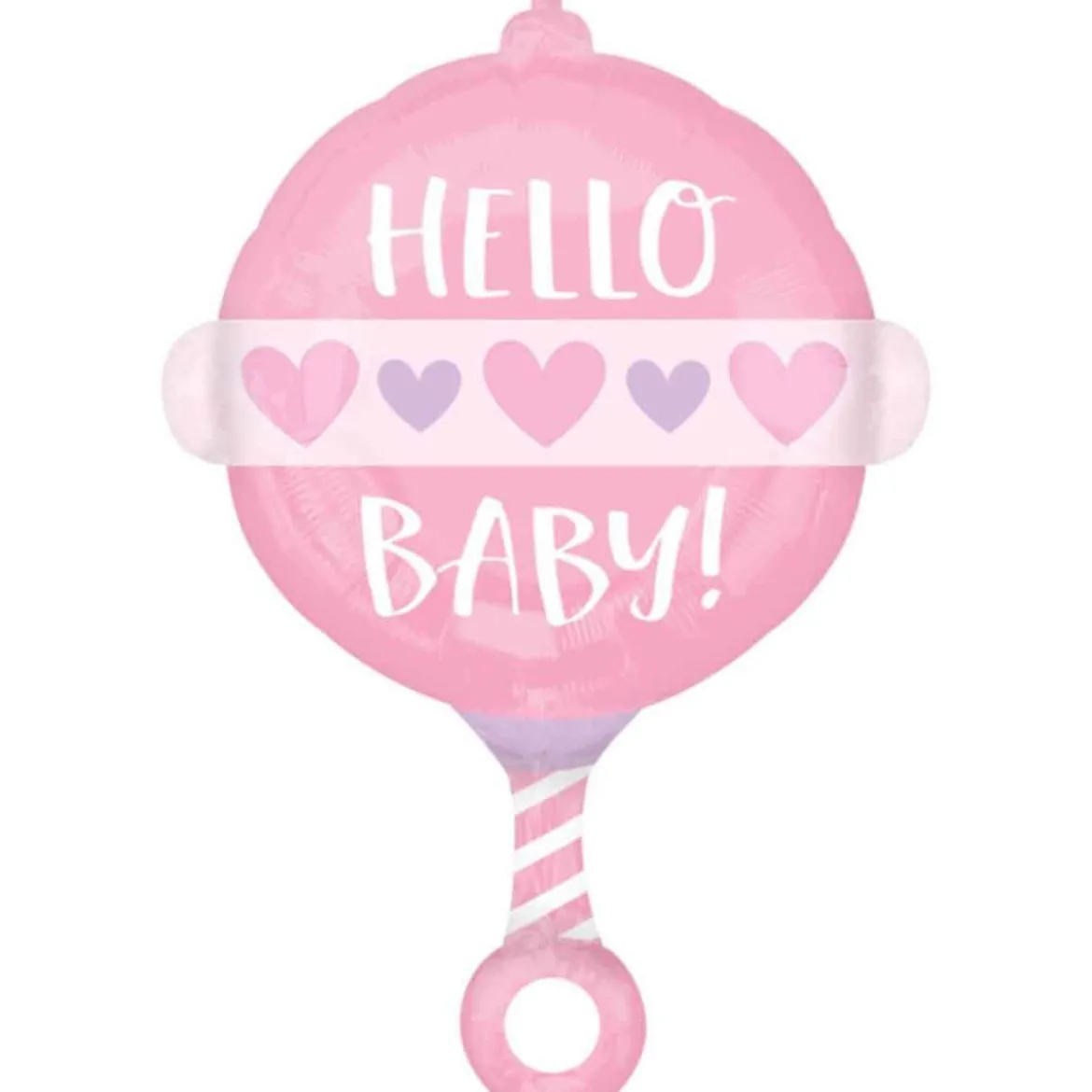 Folieballong, hello baby rosa 60x43 cm