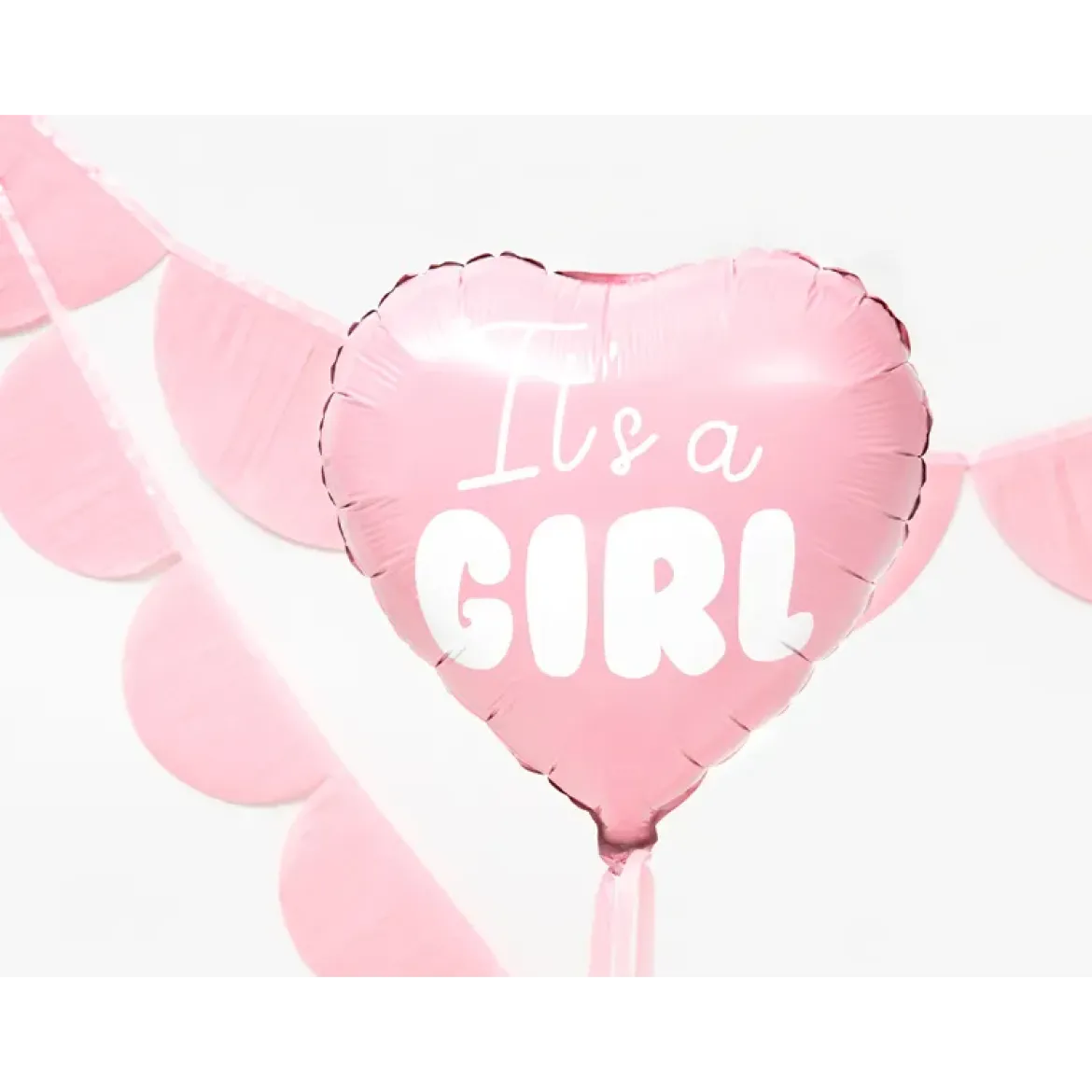 Folieballong, hjärta its a girl 45 cm
