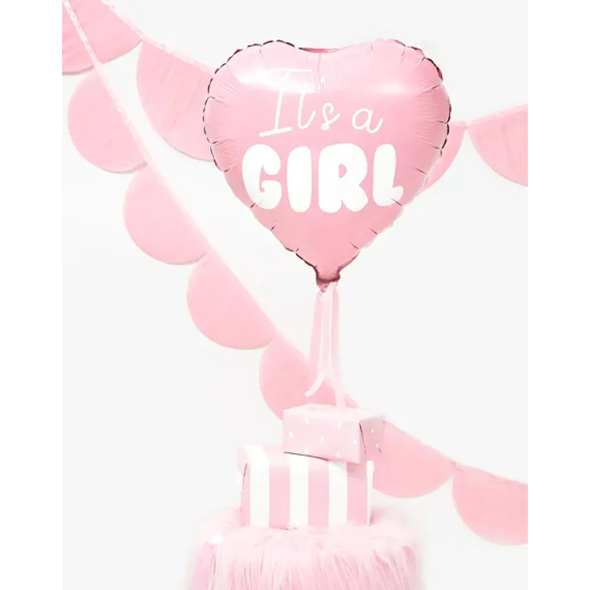 Folieballong, hjärta its a girl 45 cm