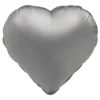 Folieballong, hjärta moonlight silver 45 cm