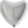 Folieballong, hjärta silver 91 cm
