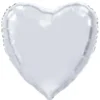 Folieballong, hjärta silver 91 cm