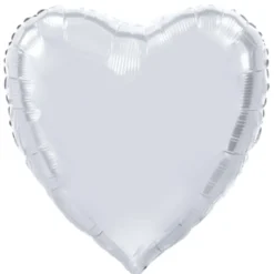Folieballong, hjärta silver 91 cm