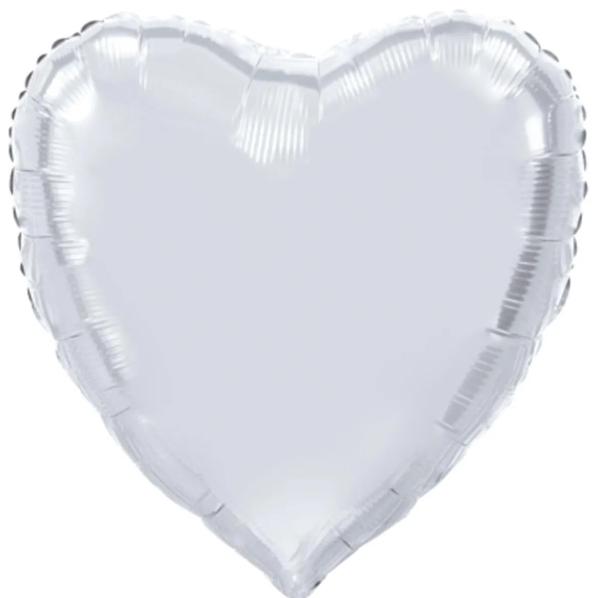 Folieballong, hjärta silver 91 cm