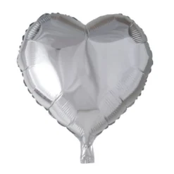Folieballong, hjärta silver 45 cm